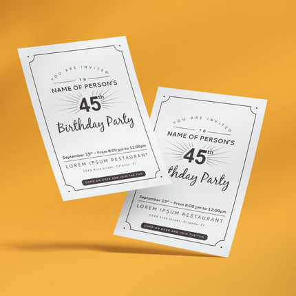 A5 Birthday Party Invitation IBD002