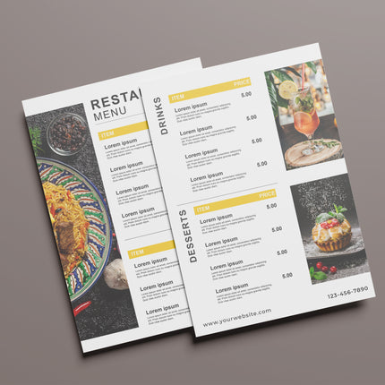 A5 Food Menu Flyer FFM002