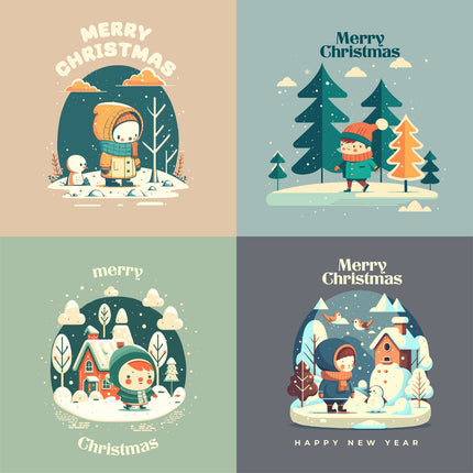 4 Set of Christmas Cards CC006